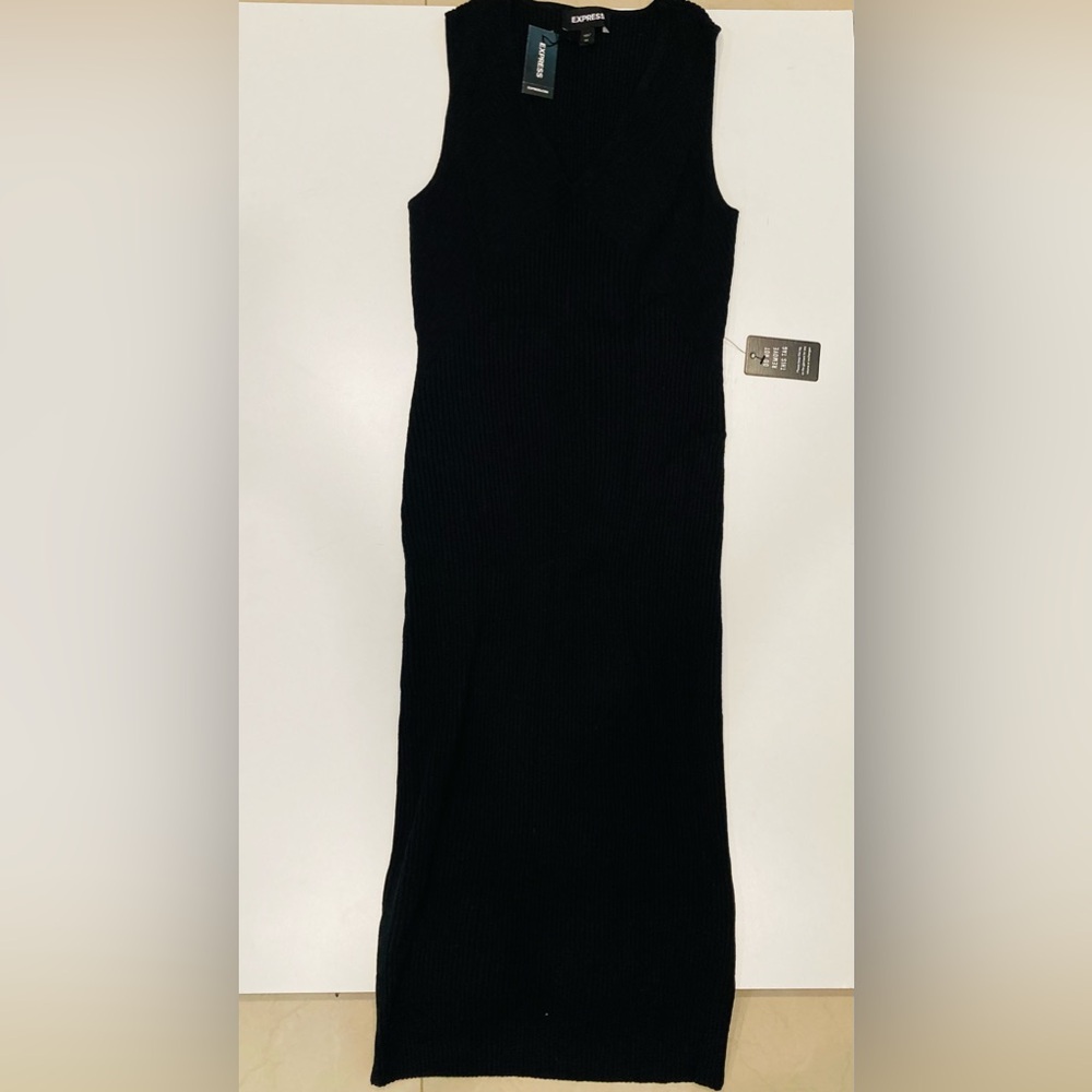 Express dress - Black ribbed